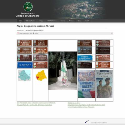 Pagina homepage del Sito Web Associazione Alpini Crognaleto