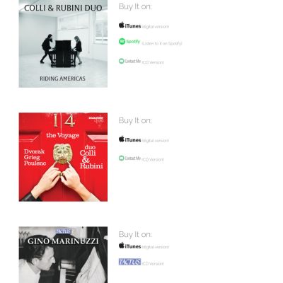 Pagina discografia del sito internet di Rossella Rubini