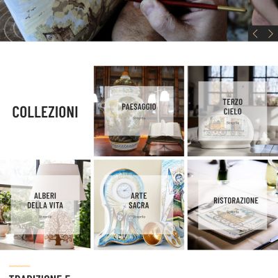 Home page sito internet De Fabritiis ceramiche