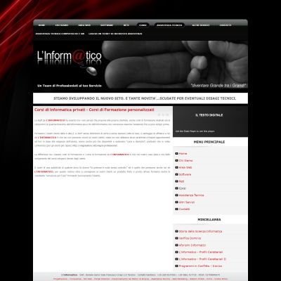 Pagina corsi del sito web L'Informatico