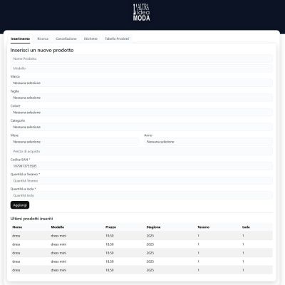 Schermata carico merce con barcode del software gestionale Altra Idea Moda a Isola del Gran Sasso Teramo