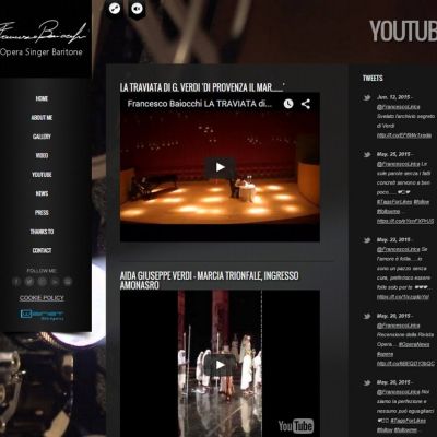 Pagina Youtube del sito internet di Francesco Baiocchi cantante d'opera baritono