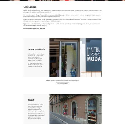 Scheda Chi Siamo dell'ecommerce Altra Idea Moda di Isola del Gran Sasso in Abruzzo