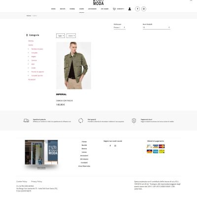 Pagina Moda Uomo dell'ecommerce Altra Idea Moda di Isola del Gran Sasso in provincia di Teramo