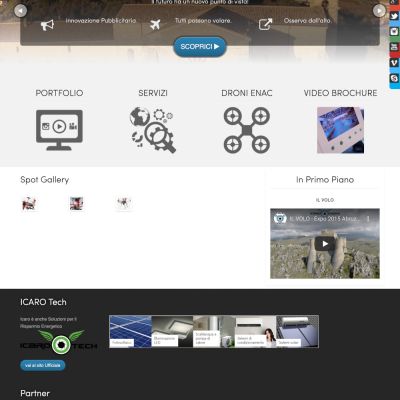 Home Page del sito internet di Icaro Droni
