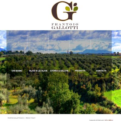 Home Page del sito internet di Frantoio Gallotti