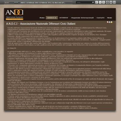Pagina Finalità del sito internet dell'Associazione Nazionale Difensori Civici
