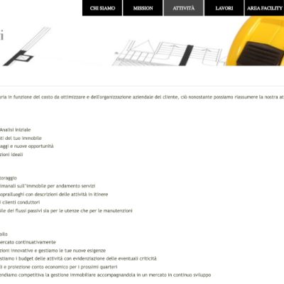 Pagina Attività del sito internet del Gruppo Ranieri