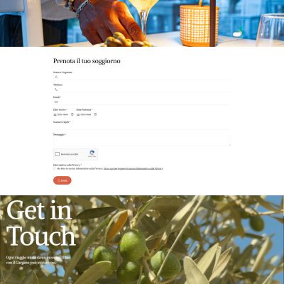 Pagina Prenotazioni del sito web dello Shanti B&B