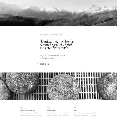 Home page del sito internet di Sapori Del Gran Sasso