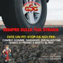 Grafica Gran Sasso Gomme con elenco dei servizi per auto e motori