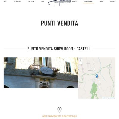 Pagina punti vendita sito internet De Fabritiis ceramiche