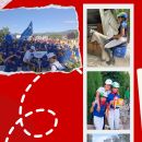 Collage con attività equestri e ricreative del campus Team Horse