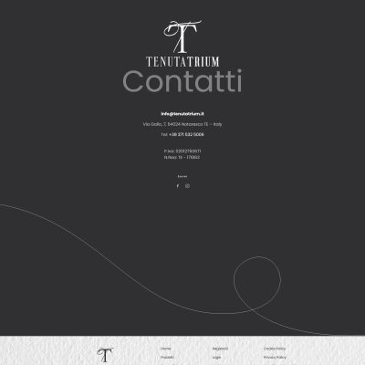 Pagina contatti Sito Web Tenuta Trium