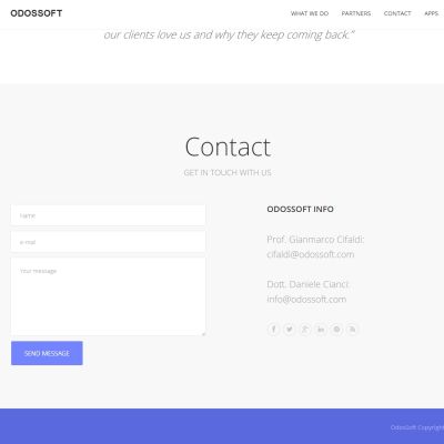 Pagina Contatti del sito internet di Odos Soft