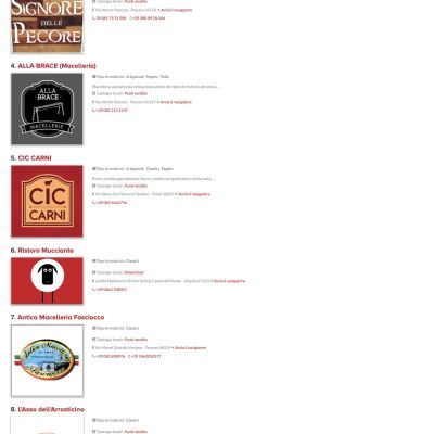 Schermata del Sito Web responsive della piattaforma Arrosticini d'Abruzzo dove acquistare macellerie