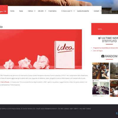 Pagina Il Progetto del sito internet de Il Classico Per Te del Liceo Classico Melchiorre Delfico