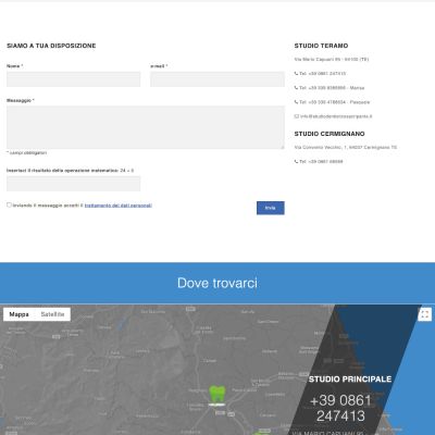 Pagina contatti del sito internet dello Studio Dentistico Sacripante
