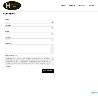 Pagina contatti del Sito Web Home Stone Italy lavorazione pietre Teramo