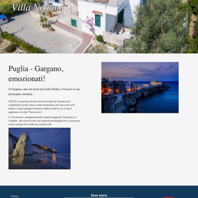 Home page sito internet di Villa Nettuno di Vieste