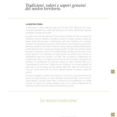 Pagina Chi Siamo del sito internet di Sapori Del Gran Sasso