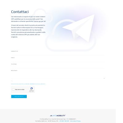 Pagina contatti del Sito Web Infomobility