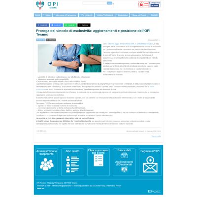 Pagina Articoli del sito internet di OPI Teramo