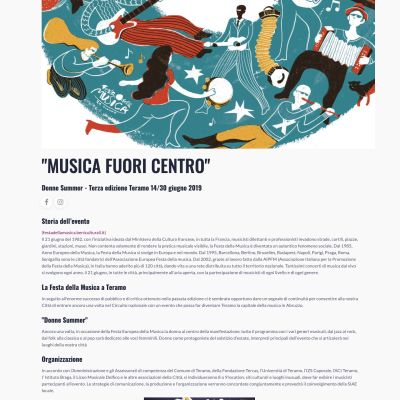 Pagina Festa della Musica del sito internet di Donne Summer