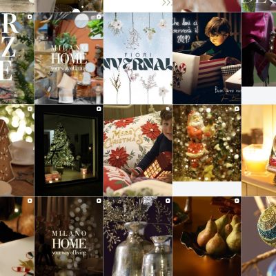 Feed Instagram Bruco con decorazioni eleganti e ambientazioni natalizie