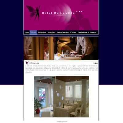 Pagina Ristorante del sito internet dell'Hotel De La Ville Fatina a Roseto Degli Abruzzi