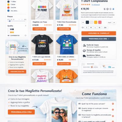 Pagina prodotti sito internet E-Commerce Tip&Top