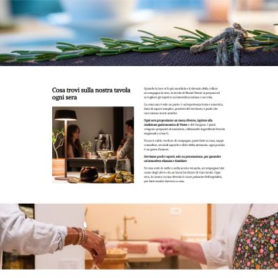 Pagina Home restaurant del sito web dello Shanti B&B