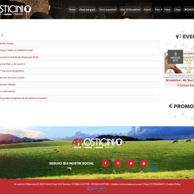 Schermata del Sito Web responsive della piattaforma Arrosticini d'Abruzzo news