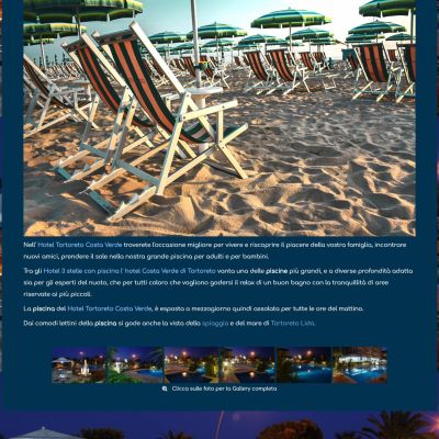 Pagina Piscina del sito internet dell'Hotel Costa Verde di Tortoreto