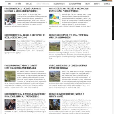 Pagina Corsi di formazione del sito internet Romolo Di Francesco