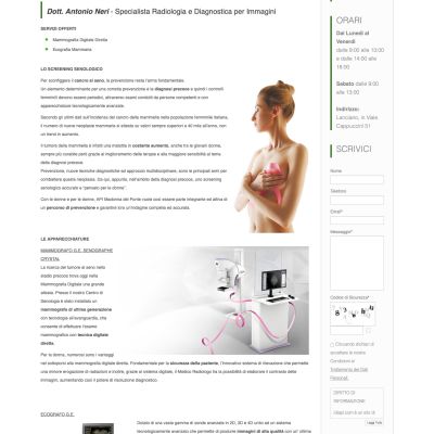 Pagina mammografia del sito internet della clinica privata Idi Api Lanciano