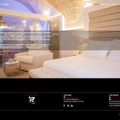 Pagina Contract del sito web Gruppo Rodi con ambienti alberghieri