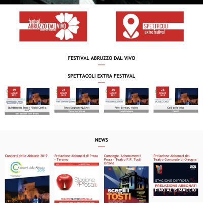 Home Page del sito internet di Abruzzo Dal Vivo