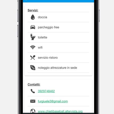 Schermata servizi della Mobile App TUDU Abruzzo