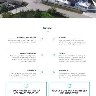 Pagina Servizi del sito di Mediterranea Surgelati