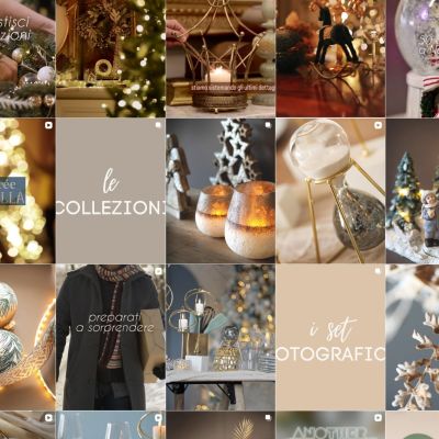 Feed Instagram Bruco dedicato alla collezione natalizia nei toni dell'oro