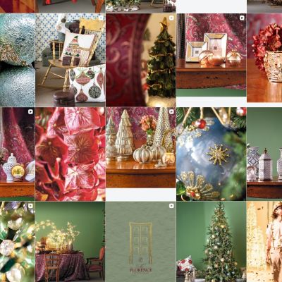 Feed Instagram Bruco con decorazioni natalizie nei toni pastello