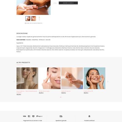 Scheda prodotto del Sito Web E-Commerce Ayame Cosmetics con dettaglio cosmetico Teramo Abruzzo