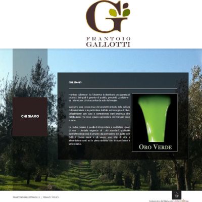 Pagina Chi Siamo del sito internet di Frantoio Gallotti