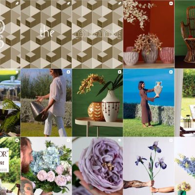 Feed Instagram Bruco con decorazioni per la casa, piante e proposte natalizie