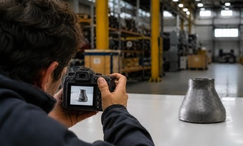 Fotografo Wainet durante shooting fotografico ai prodotti FENP in azienda - Wainet Web Agency di Teramo