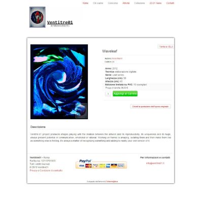Pagina attività del sito internet di Ventitre01