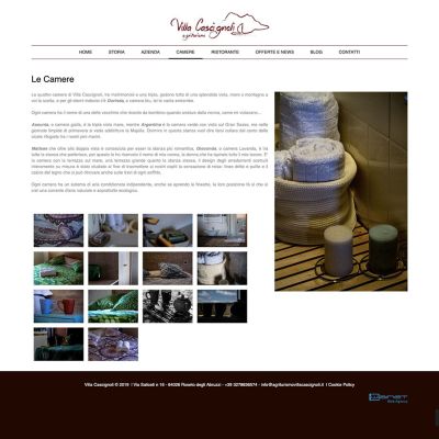 Pagina Camere del sito internet di Agriturismo Villa Cascignoli di Roseto degli Abruzzi