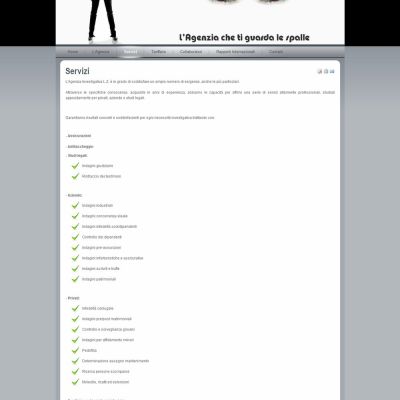 Pagina servizi Sito Internet di LZ Investigazioni Martinsicuro