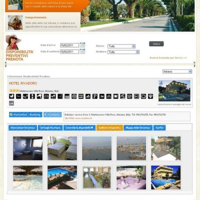 Pagina booking del portale turistico Costa dei Parchi Abruzzo